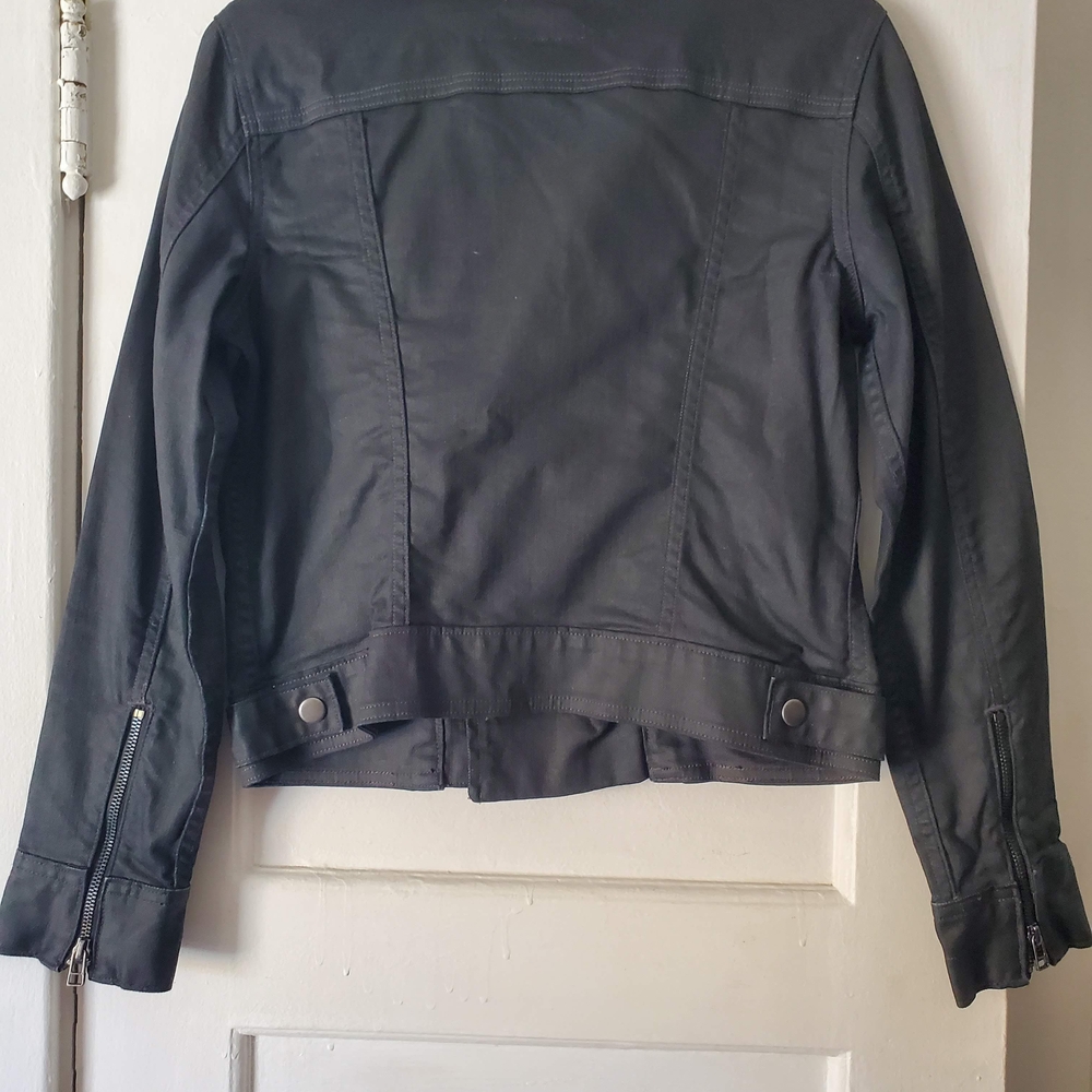 Levi's Dark Gray Jean Moto Jacket with Cream Fleece Collar - Picture 7 of 8